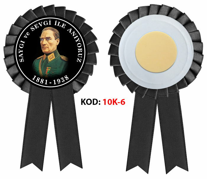 10 Kasım Atatürk'ü Anma Günü ve Atatürk Haftası Saten Yaka Kokartı 10 Kasım Atatürk'ü Anma Günü ve Atatürk Haftası Saten Yaka Kokartı