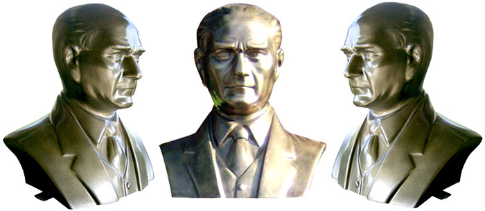 45 cm FRP Fiberglass Kravatlı Atatürk Büstü 45 cm FRP Fiberglass Kravatlı Atatürk Büstü