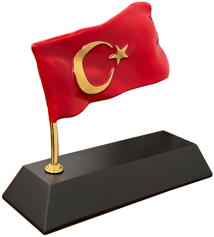 MVIP04 Dalgalanan T�rk Bayrakl� Masa �simli�i