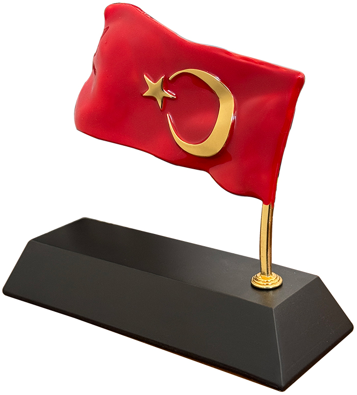 MVIP04 Dalgalanan T�rk Bayrakl� Masa �simli�i