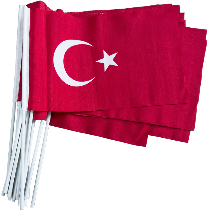 20x30 cm Elde Sallama Sapl�-Sopal� Kuma� T�rk Bayra��