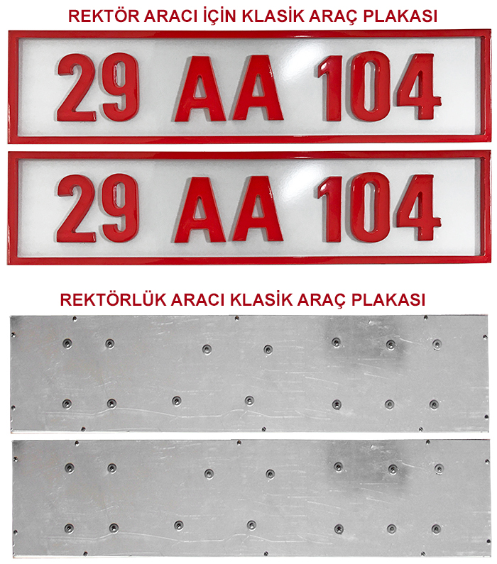 Rekt�r Takmatik Makam Ara� Plakas� - Rekt�rl�k Plakas�