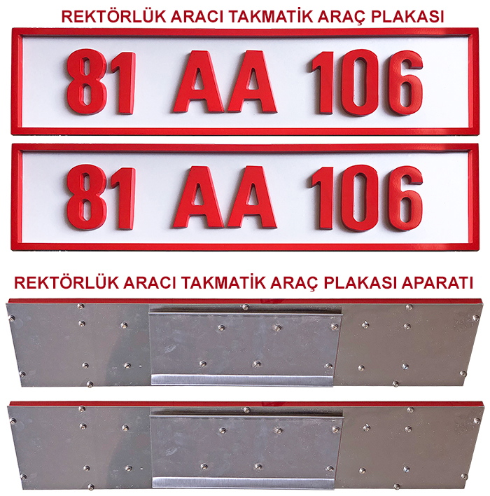 Rekt�r Takmatik Makam Ara� Plakas� - Rekt�rl�k Plakas�