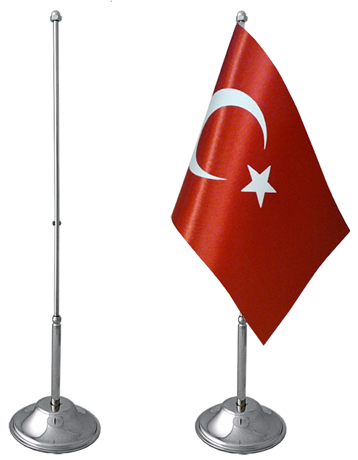 Tekli Krom-Nikel Masa Bayrak Direği Tekli Krom-Nikel Masa Bayrak Direği