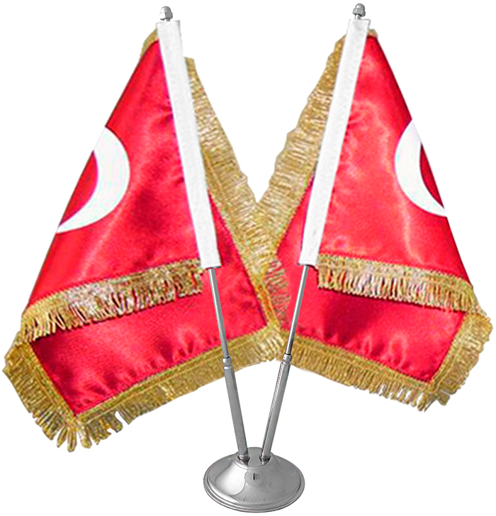 İkili Krom-Nikel Masa Bayrak Direği - 2'li İkili Krom-Nikel Masa Bayrak Direği - 2'li