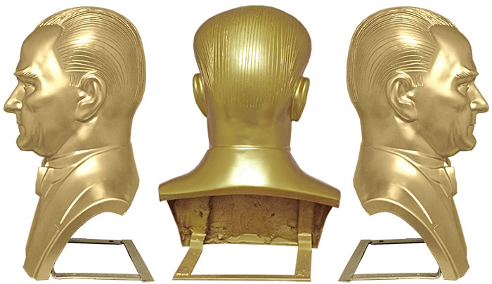 70 cm Fiberglass Yarım Atatürk Büstü 70 cm Fiberglass Yarım Atatürk Büstü