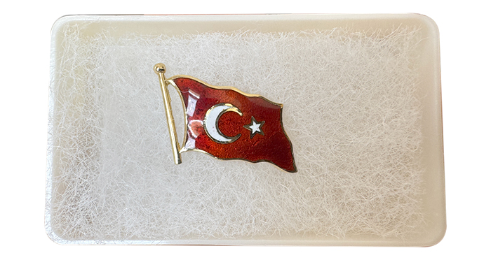 OR�J�NAL ALTIN T�RK BAYRA�I YAKA ROZET� - ATBR03